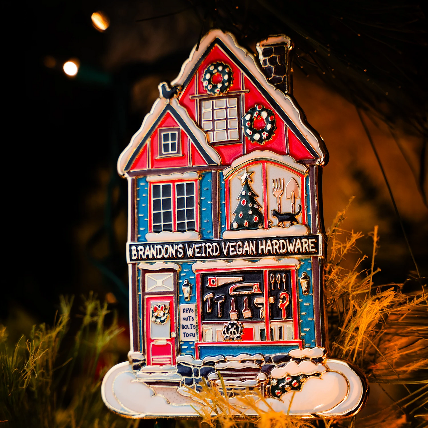 Brandon's Weird Vegan Hardware Christmas Ornament