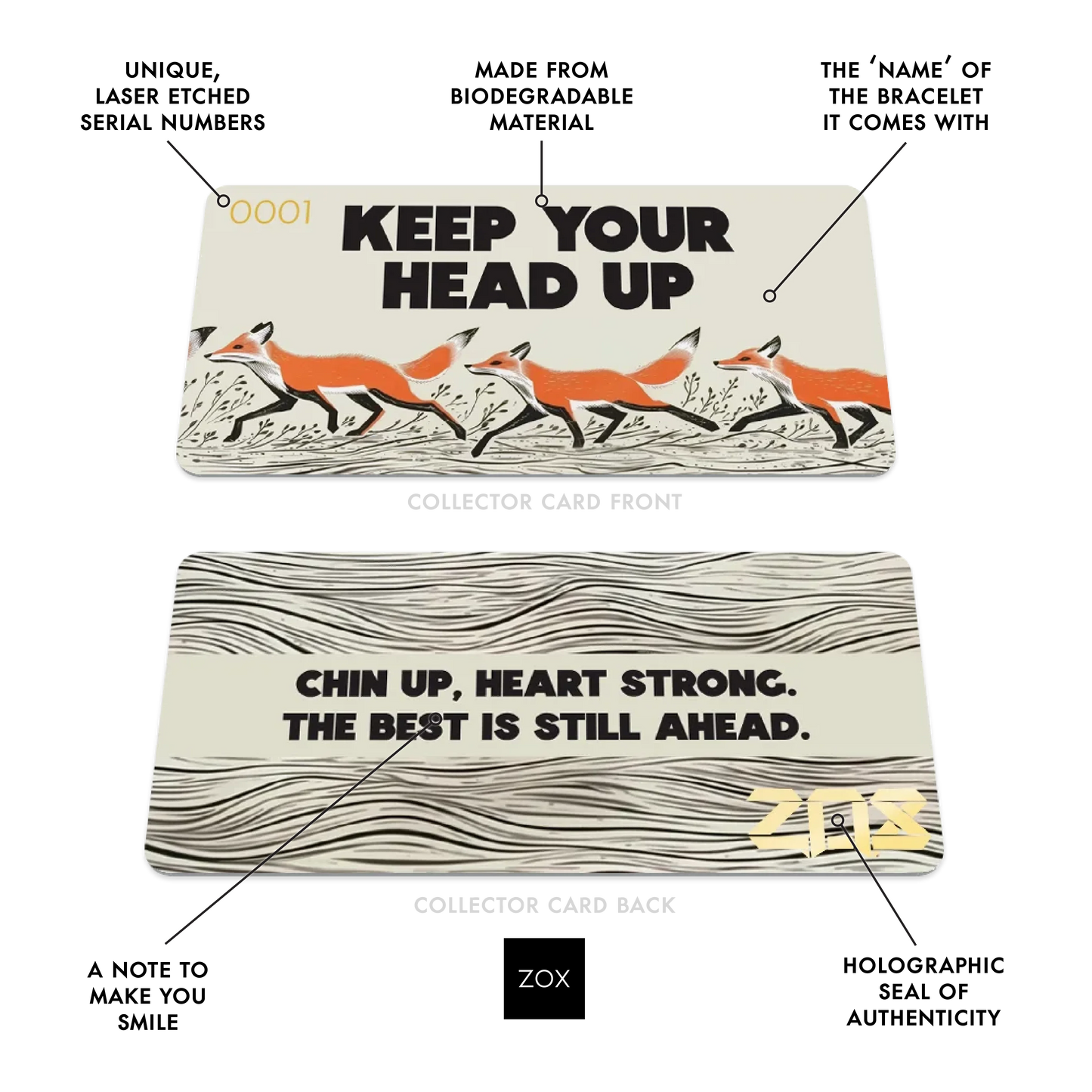 Keep Your Head Up Fox Bracelet