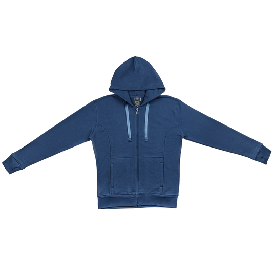 StringSwap Zip Hoodie - Denim Blue