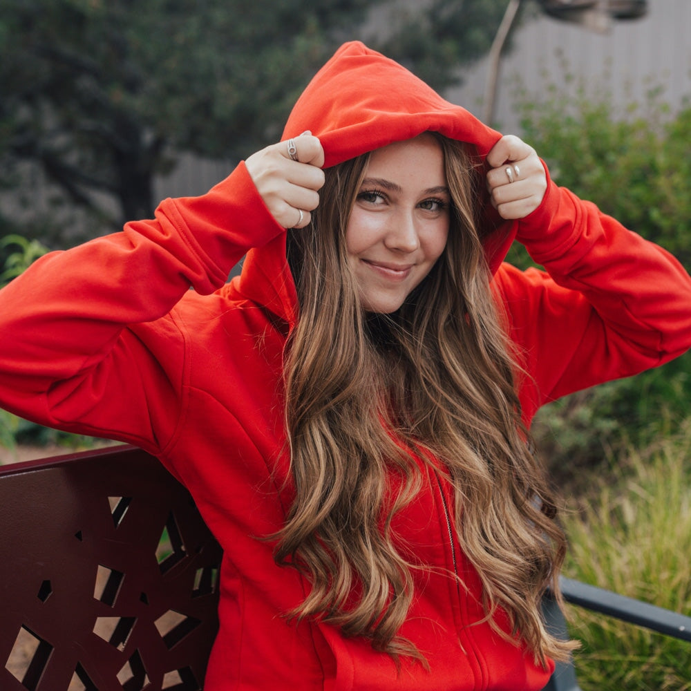 StringSwap Zip Hoodie - Crimson Red