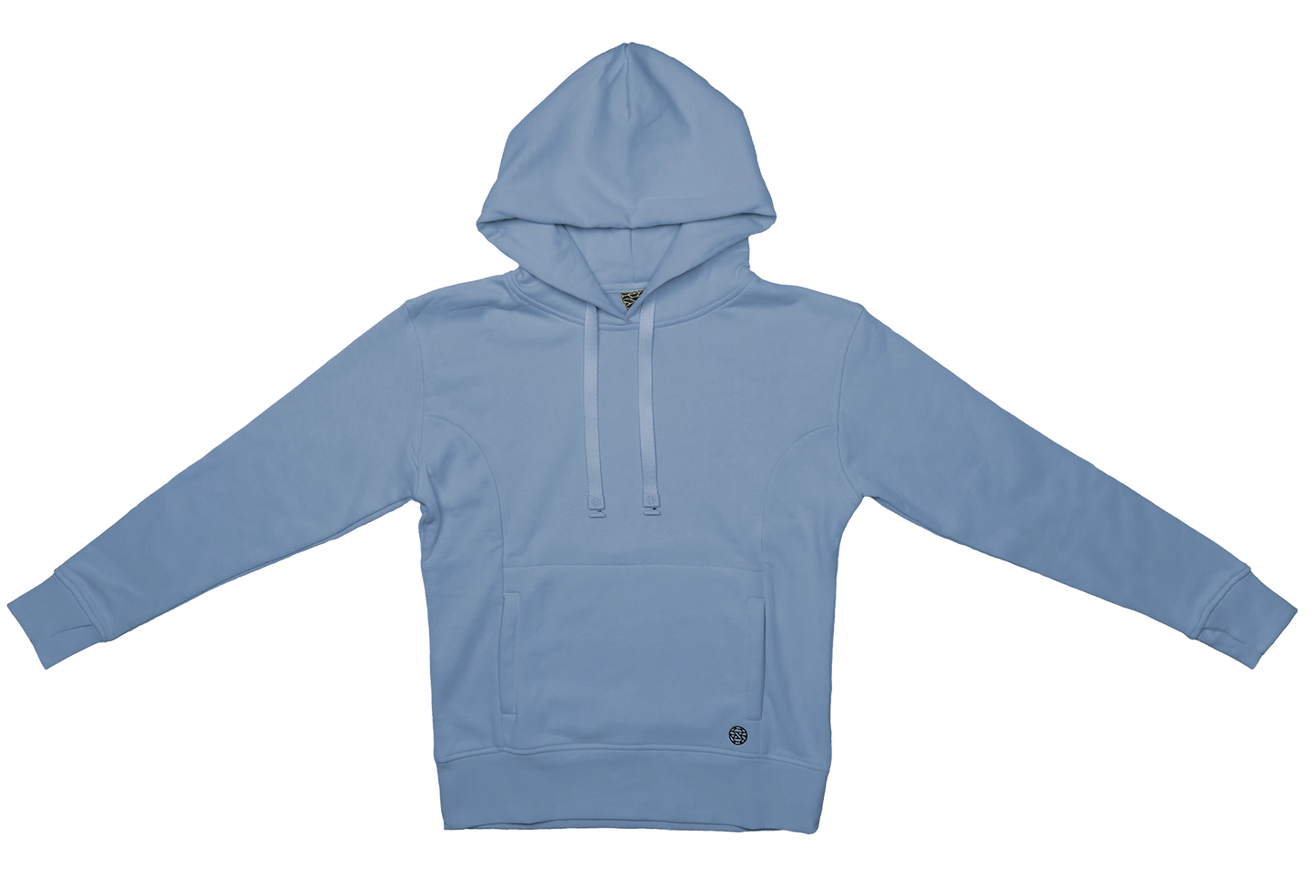 ZOX hoodie with kangaroo pocket. Shown in grayish blue/