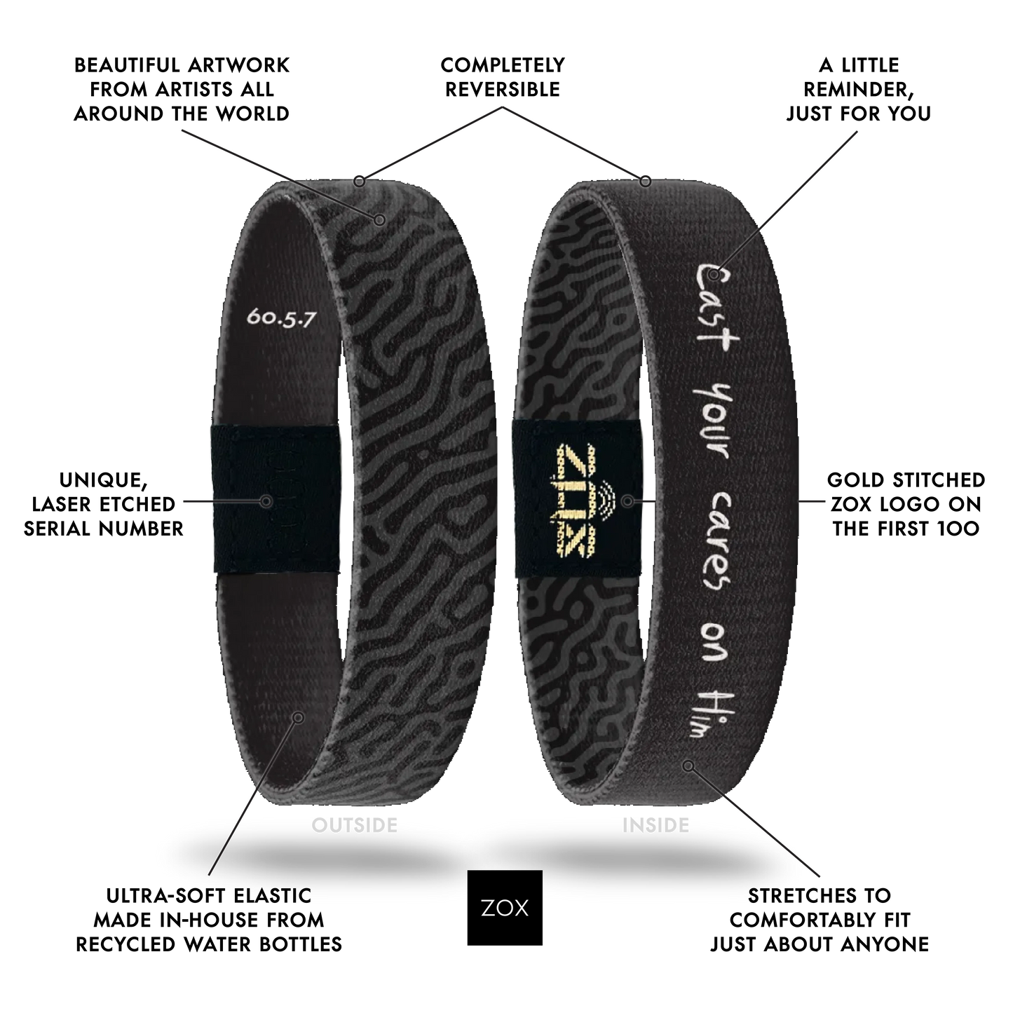 Cast Your Cares On Him Bible Verse Bracelet