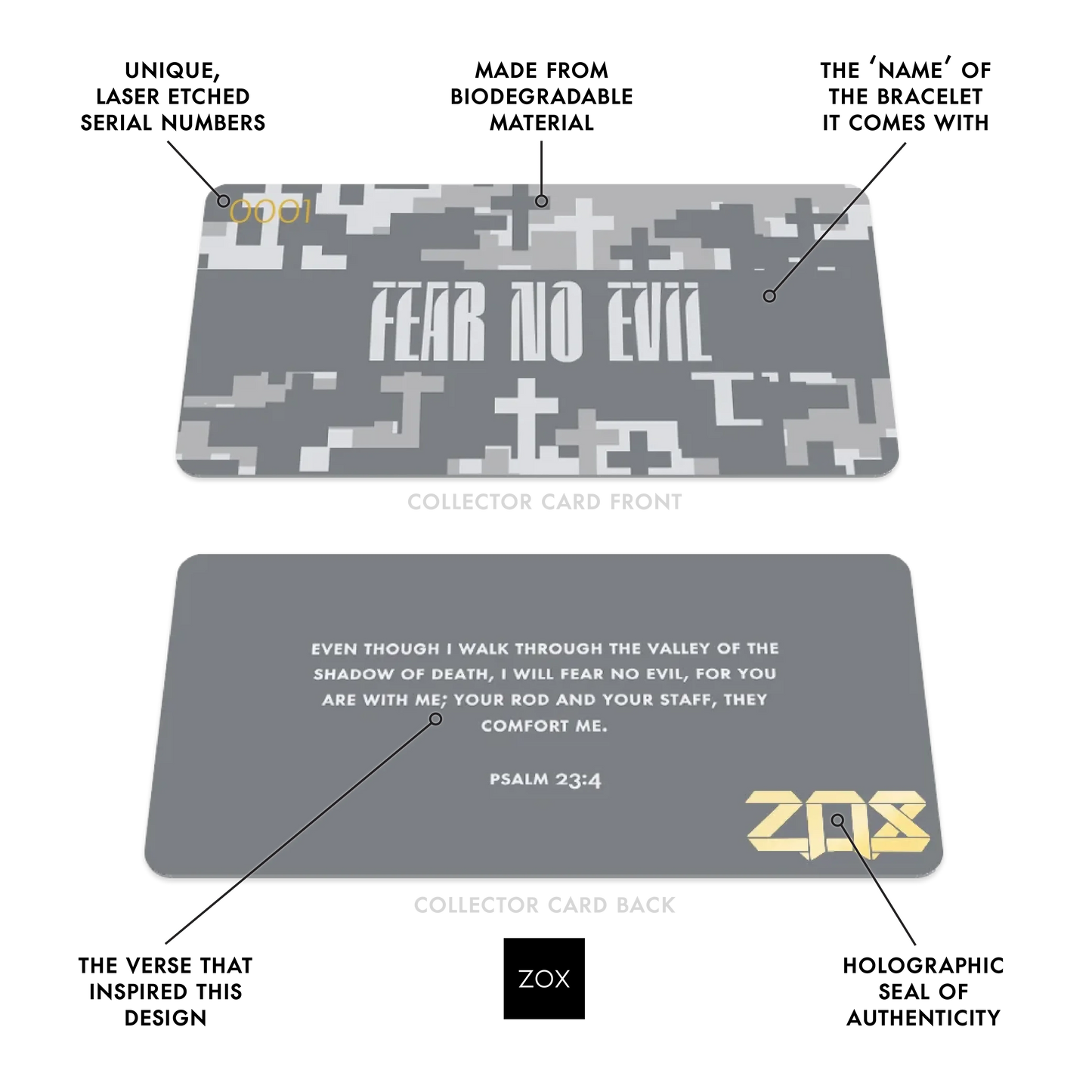 Fear No Evil Bible Verse Bracelet