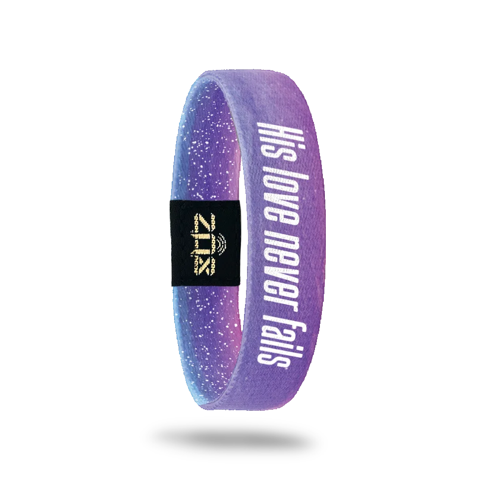 His Love Never Fails Bible Verse Bracelet