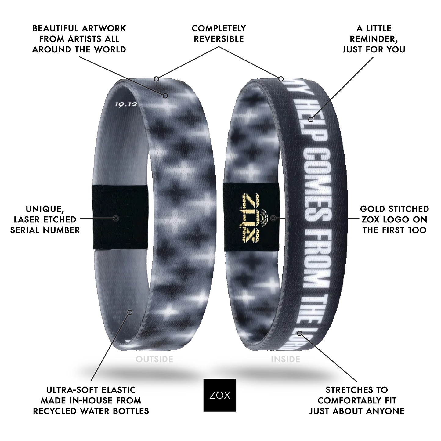 My Help Comes From The Lord Bible Verse Bracelet