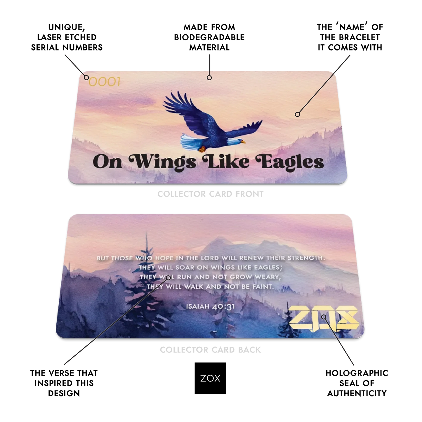 On Wings Like Eagles Bible Verse Bracelet