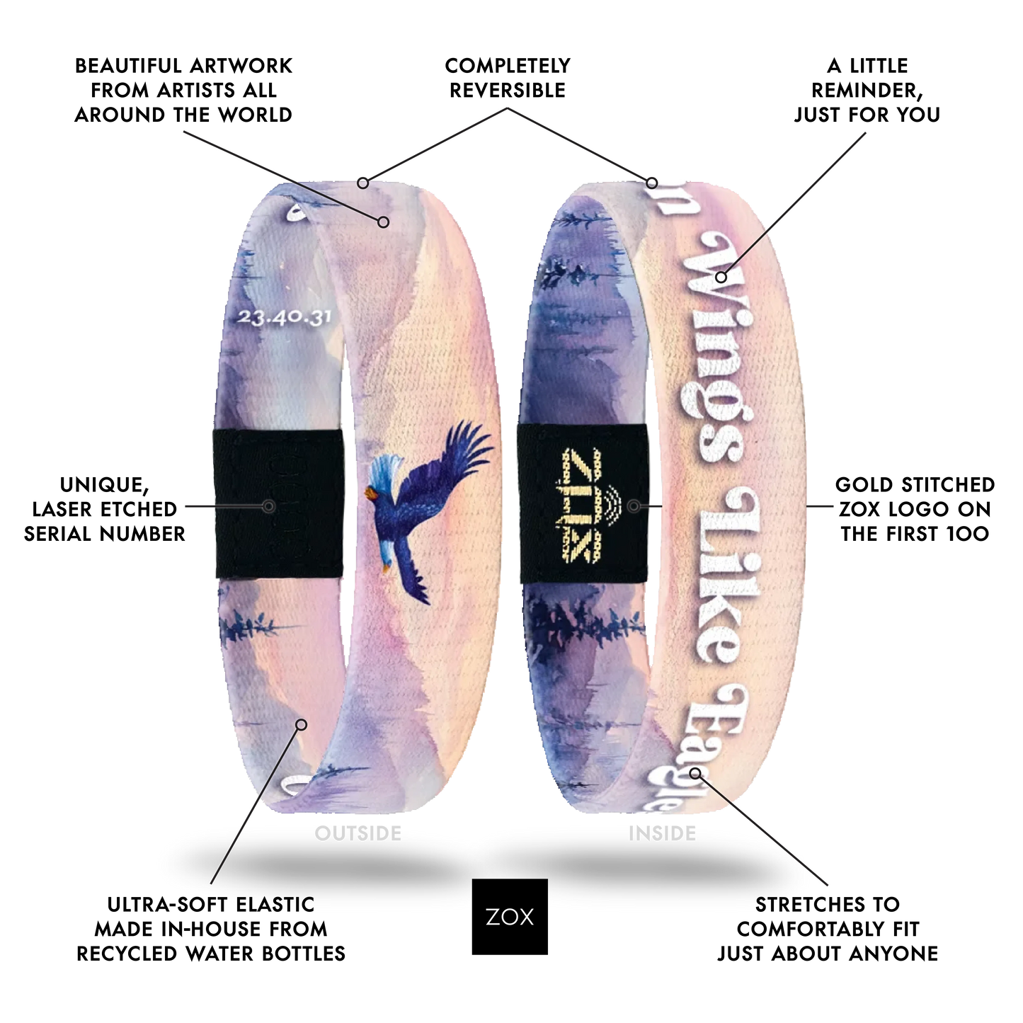 On Wings Like Eagles Bible Verse Bracelet