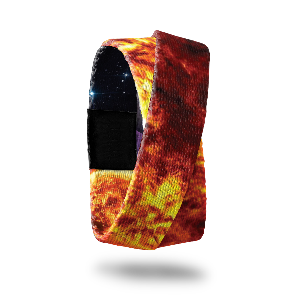 This is a reward item, do not purchase. The design is a close up of fire/flames of yellow, orange and red. This is a double so it wraps around twice. The inside reads Ride On. 