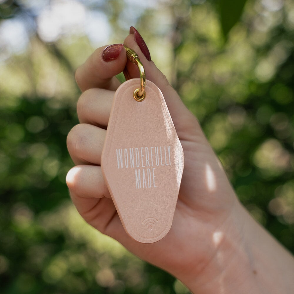 Wonderfully Made Bible Verse Keychain