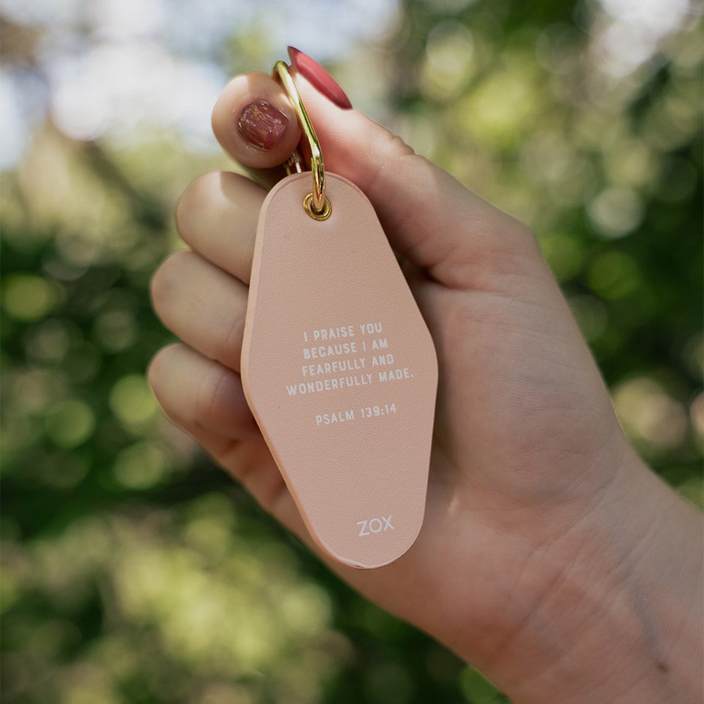 Wonderfully Made Bible Verse Keychain