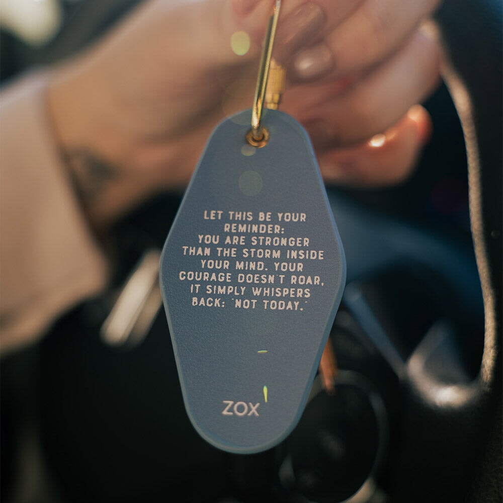 Not Today, Anxiety Leather Keychain