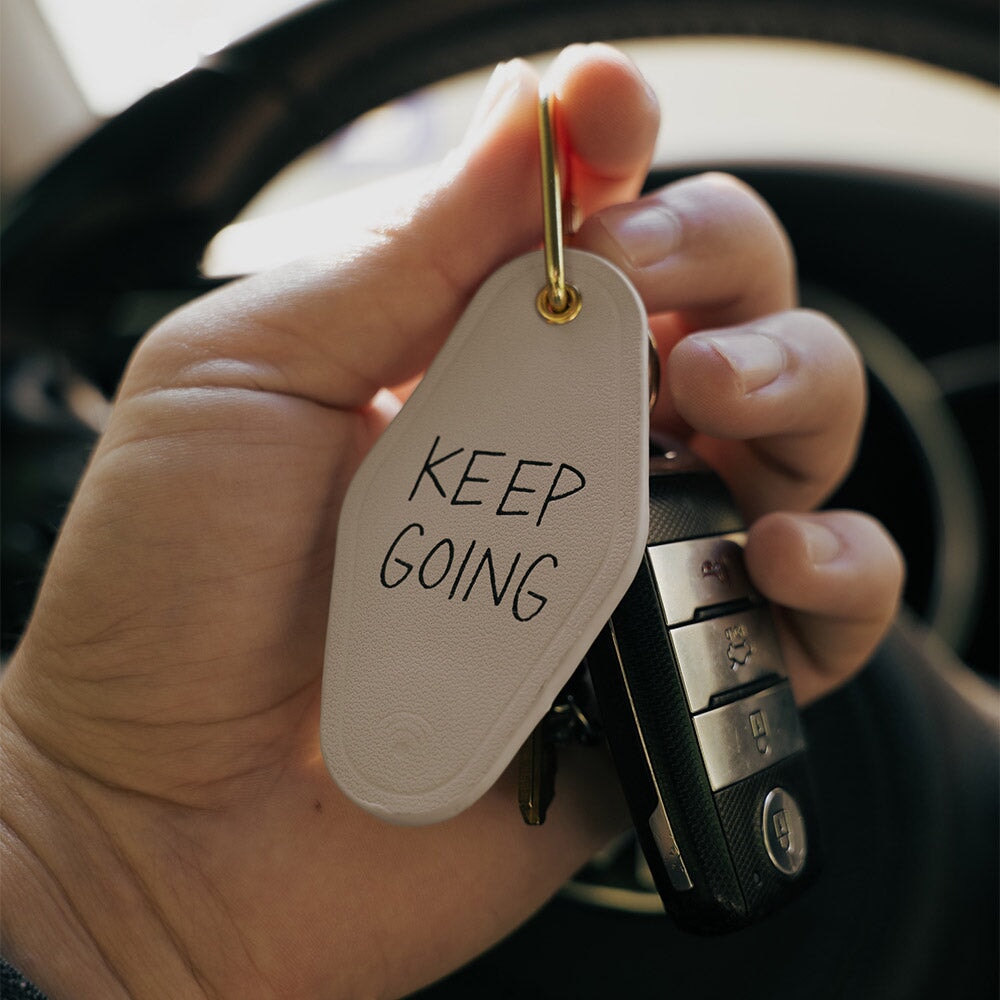 Keep Going Leather Keychain
