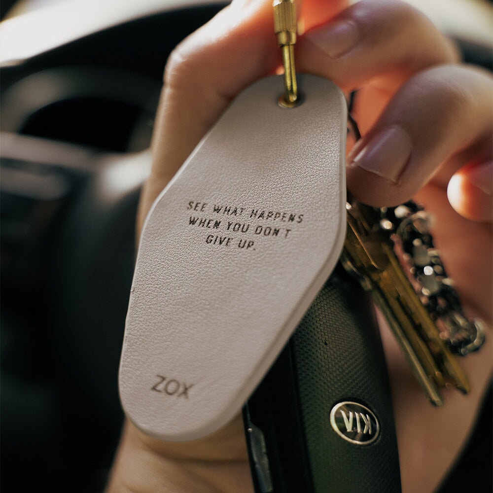 Keep Going Leather Keychain