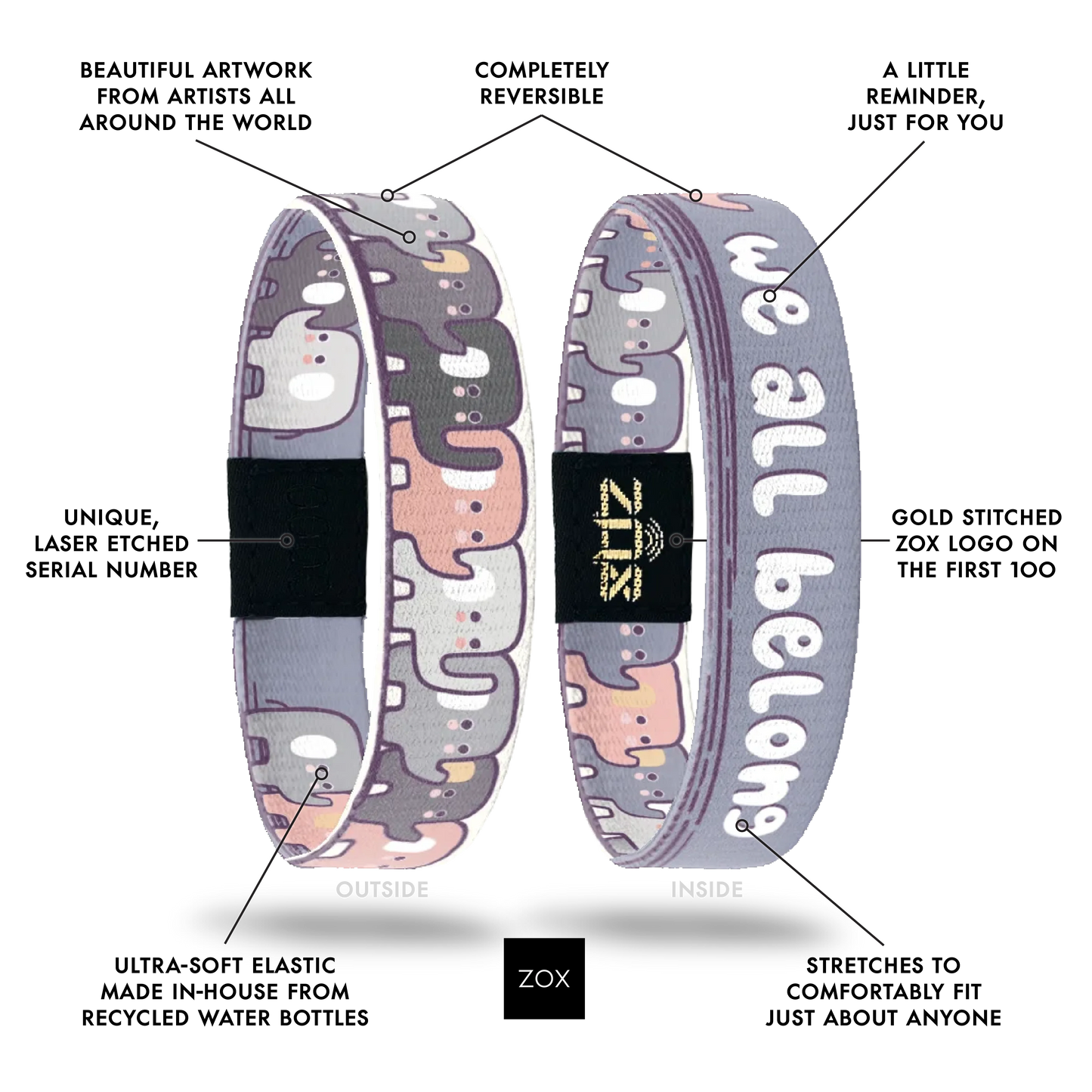 We All Belong Elephant Bracelet