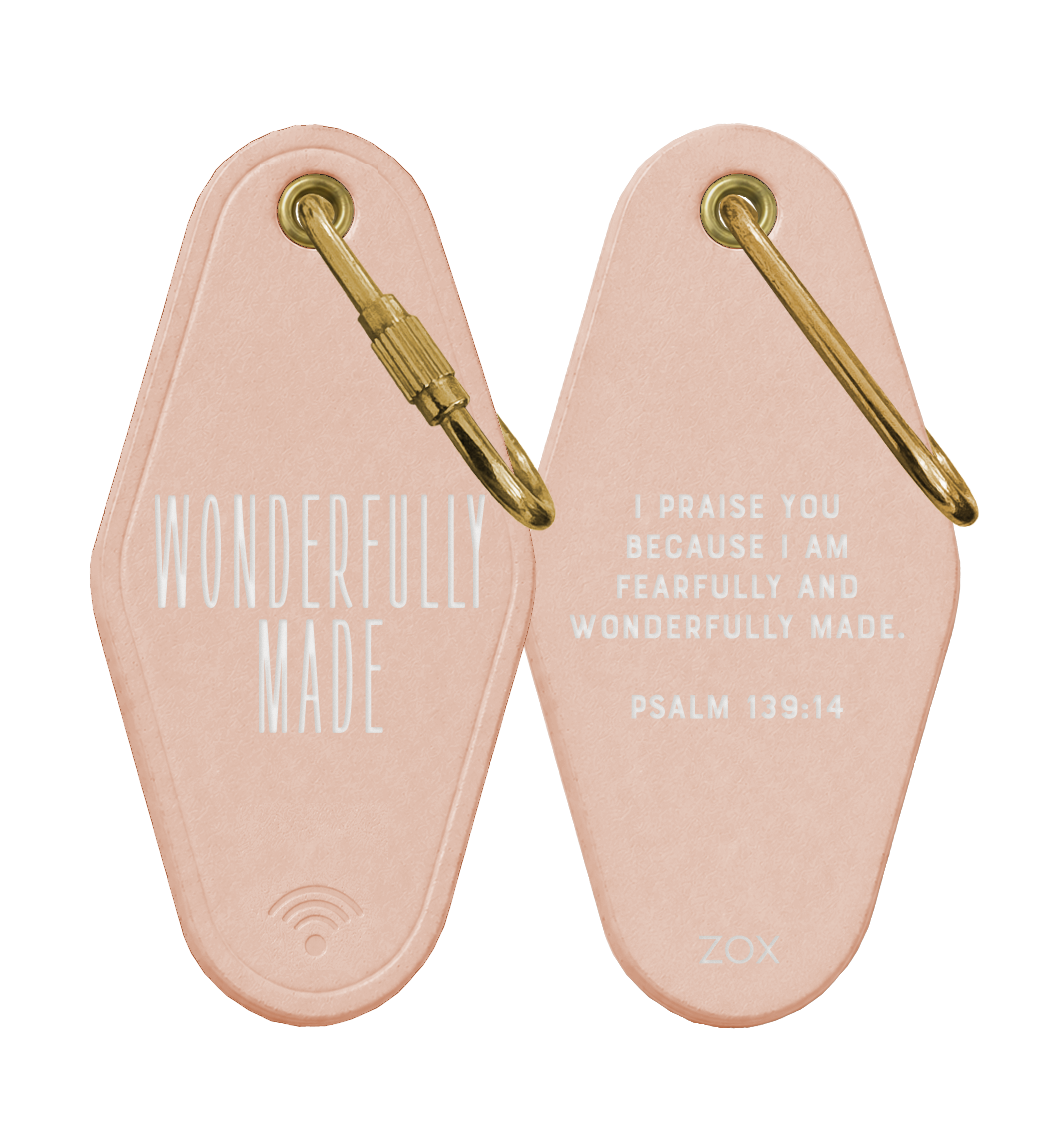 Wonderfully Made Bible Verse Keychain