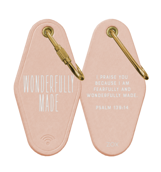Wonderfully Made Bible Verse Keychain
