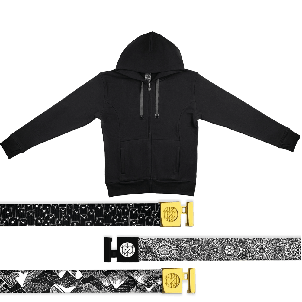 StringSwap Zip Hoodie Bundle - Carbon Black