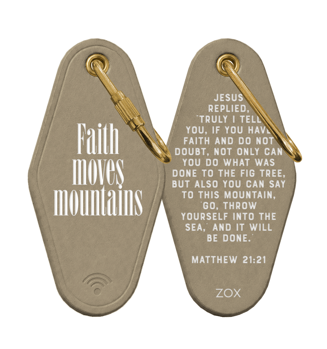 Faith Moves Mountains Bible Verse Keychain