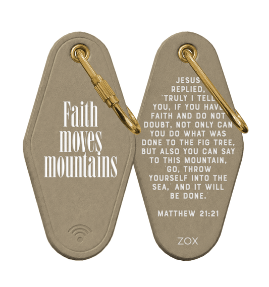 Faith Moves Mountains Bible Verse Keychain