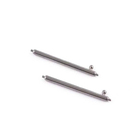 Two stainless steel Android watch pins on a white background. The pins are cylindrical with a polished silver finish, featuring a small knob on one end and a pin on the other. The pins are arranged diagonally, one slightly above the other. 