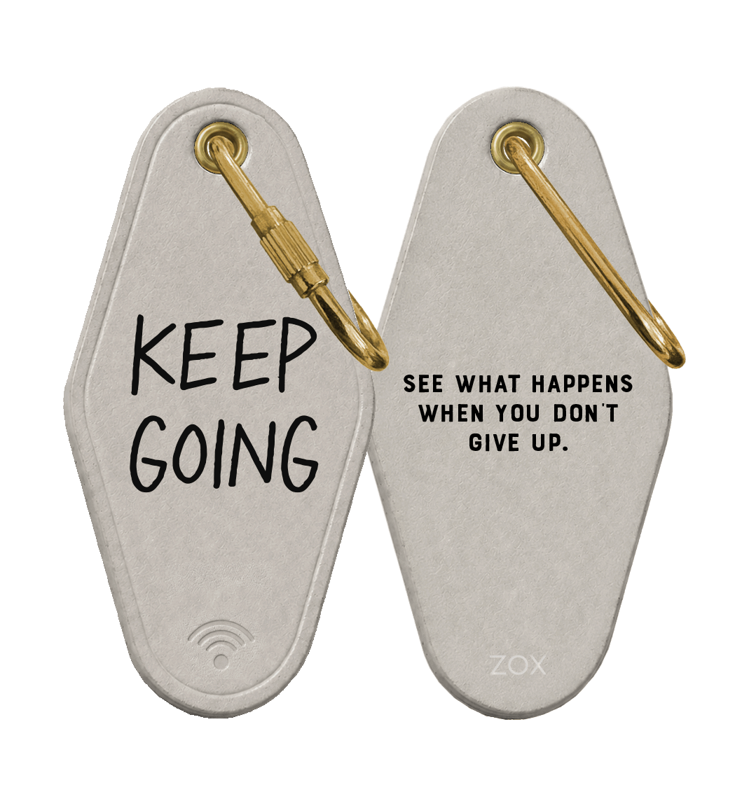 Keep Going Leather Keychain