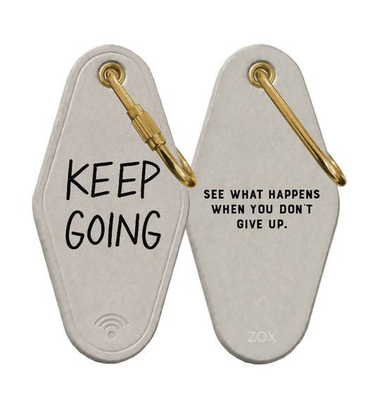 Keep Going Leather Keychain