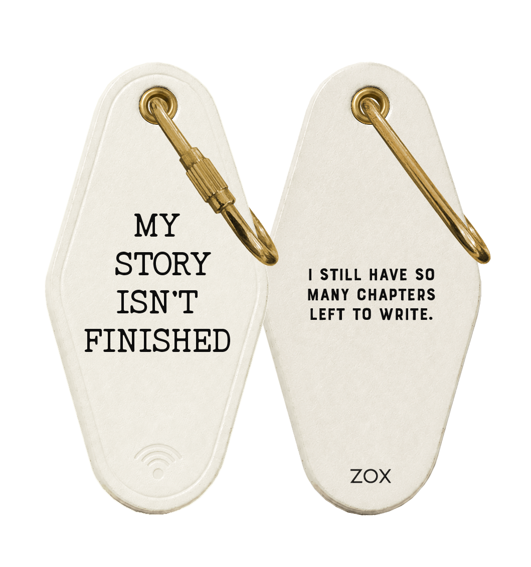 My Story Isn't Finished Leather Keychain