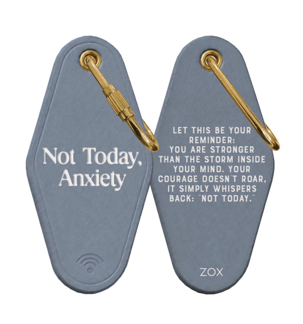 Not Today, Anxiety Leather Keychain