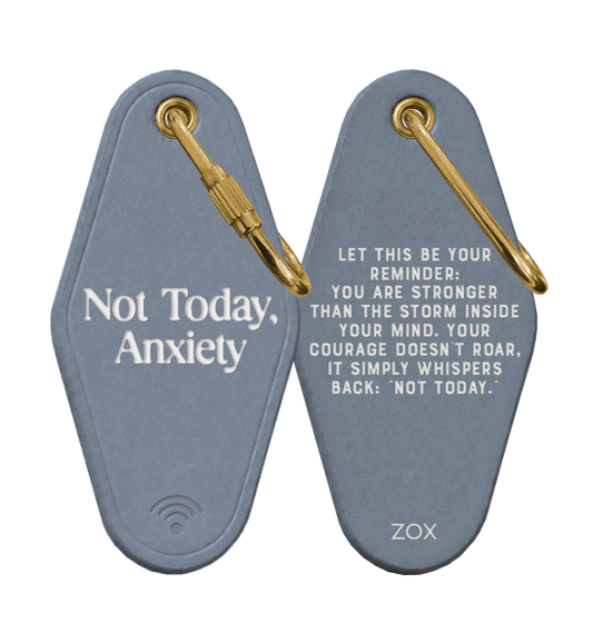 Not Today, Anxiety Leather Keychain