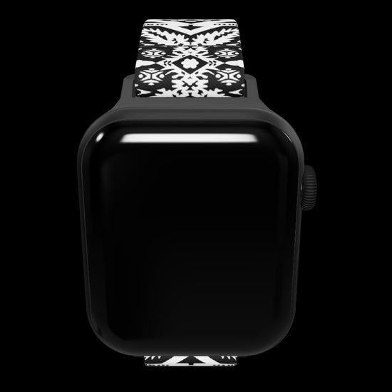 shows an image of the watchband connected to an apple watch.