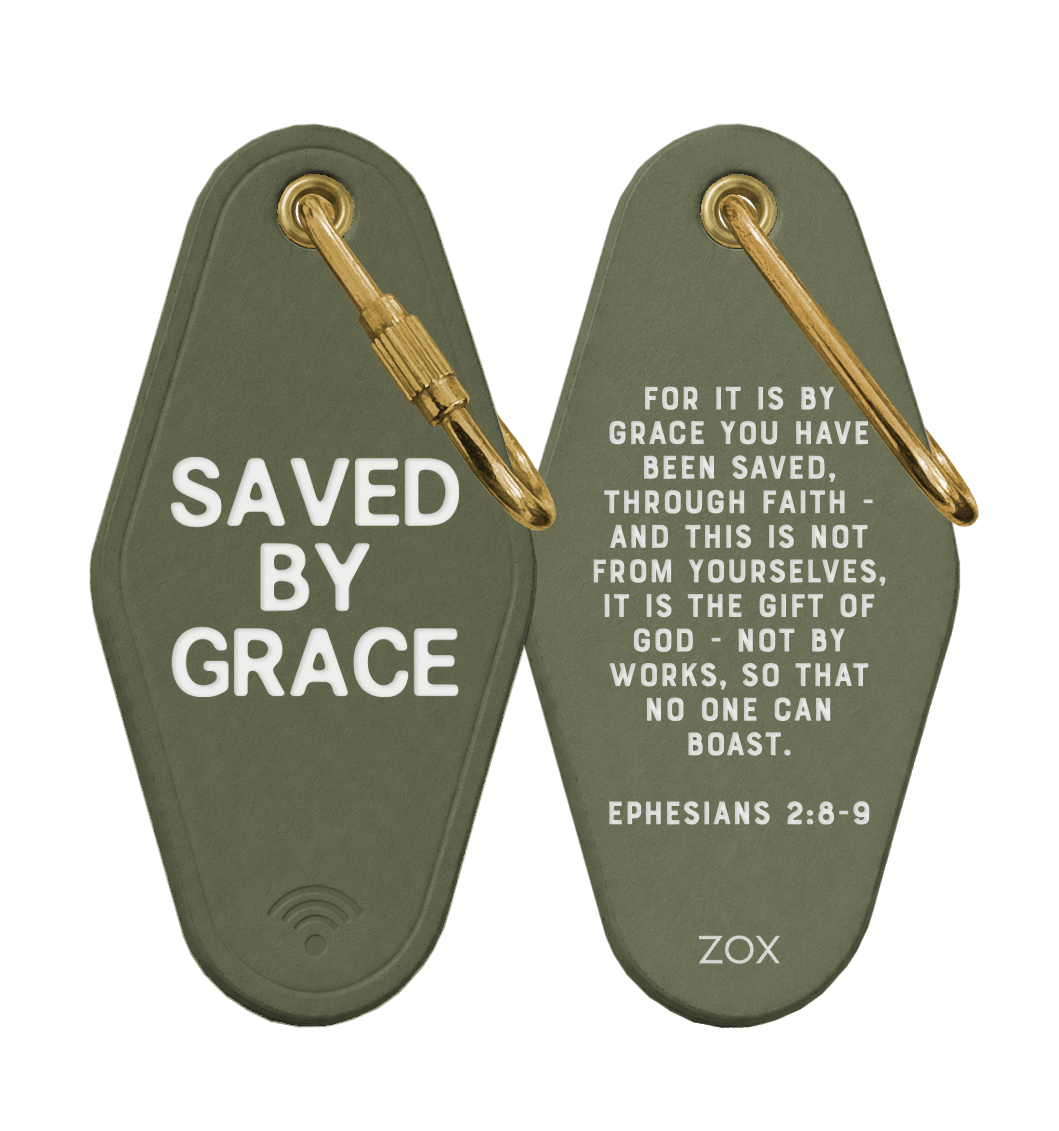 Saved By Grace Bible Verse Keychain