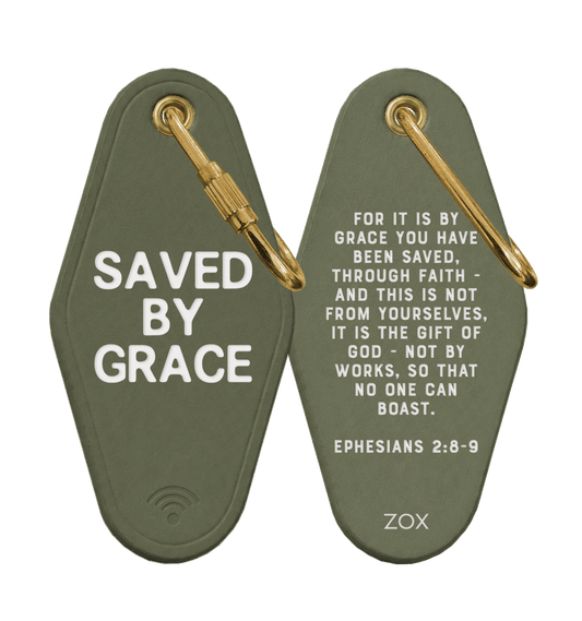 Saved By Grace Bible Verse Keychain