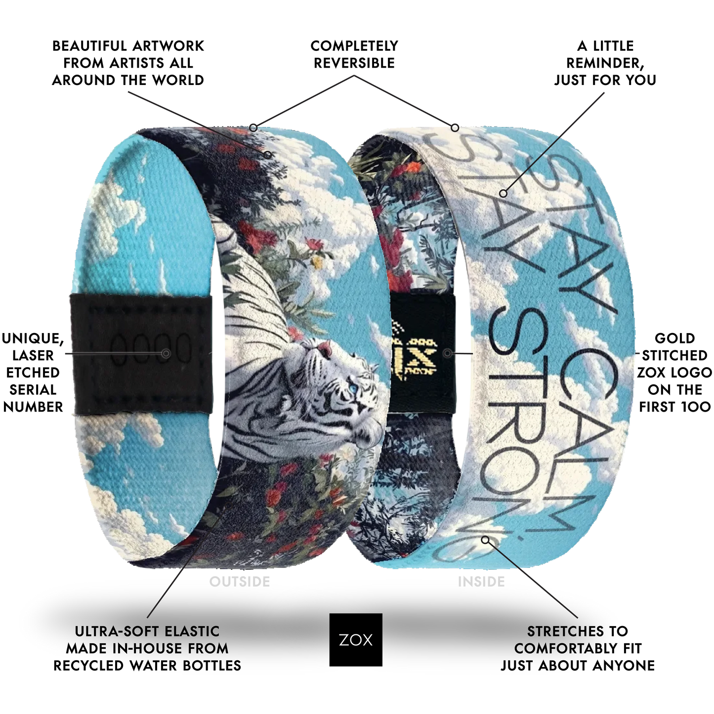 Stay Calm, Stay Strong Tiger Bracelet