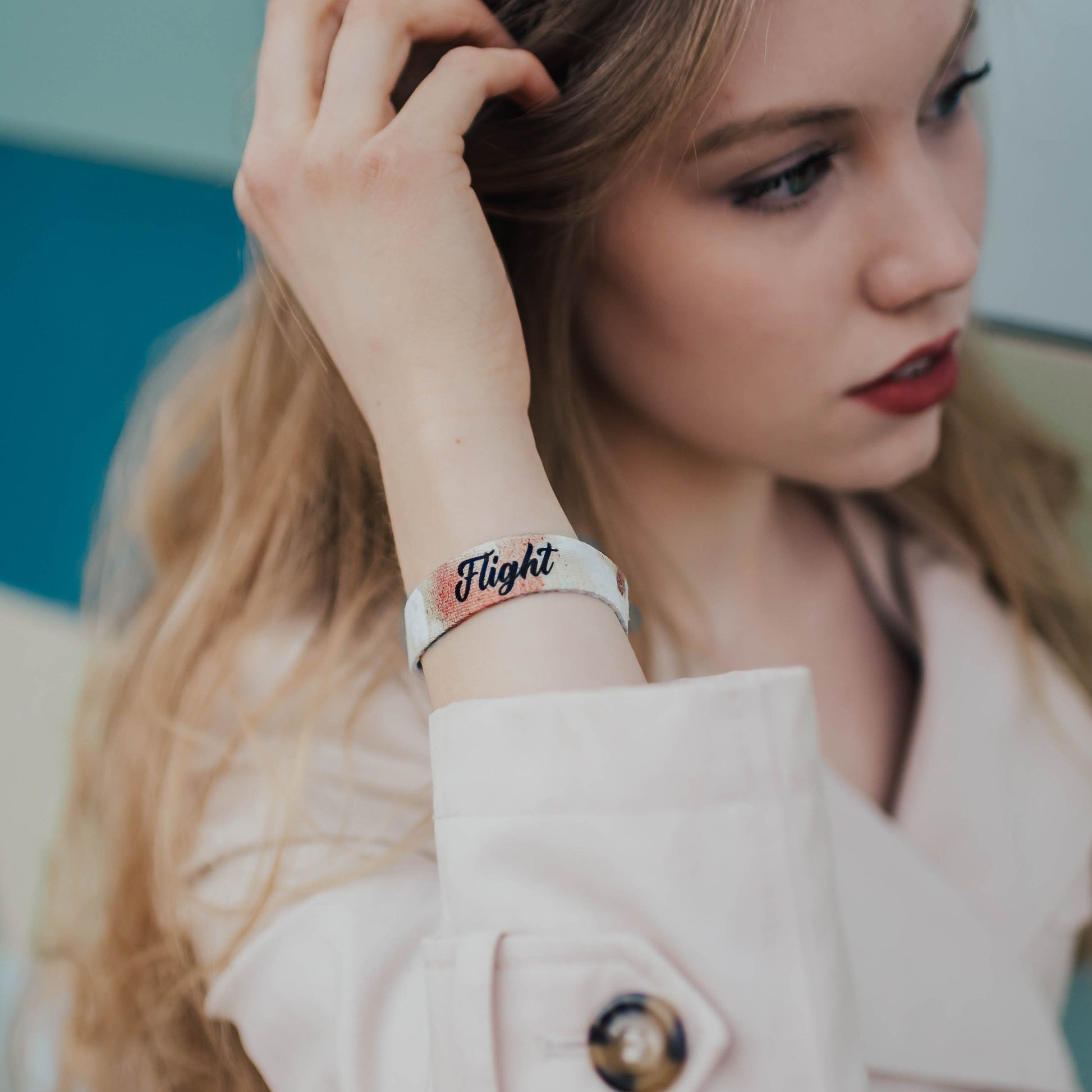 Lifestyle image close up of Flight on model's wrist